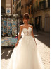 Ivory Lace Tulle Sweet Wedding Dress With Jacket Ivory Lace Tulle Sweet Wedding Dress With Jacket